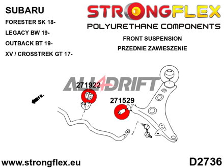 271922A: Front anti roll bar bush SPORT - Subaru IV (12-18) SJ