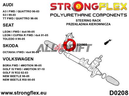 221965A: Steering rack mount bush SPORT