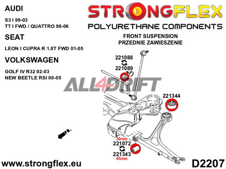 221072B: Front wishbone - front bush 30mm