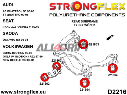 221863A: Rear diff mount - rear bush SPORT
