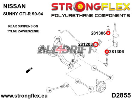 281208B: Rear anti roll bar bush