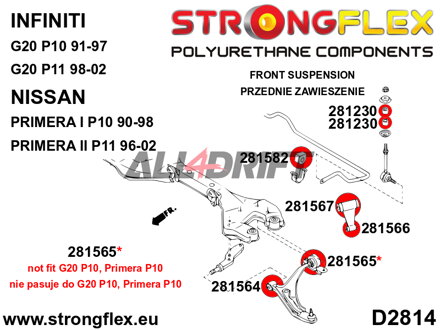 281565A: Front lower arm rear bush SPORT