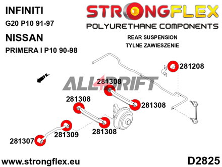 281208B: Rear anti roll bar bush