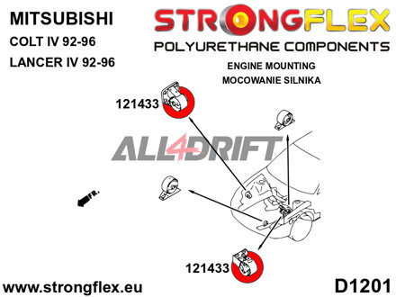 121433B: Engine mount inserts - Mitsubishi IV (92-96) CA_A
