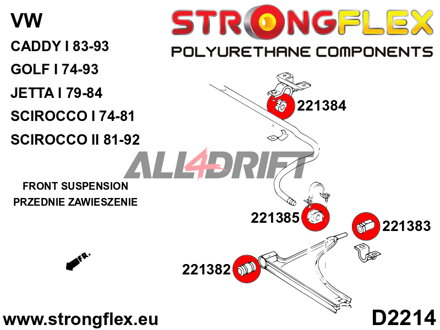 221384A: Front anti roll bar inner bush SPORT