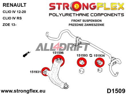 156085B: Front suspension bush kit