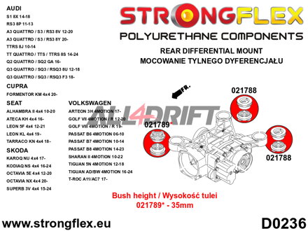 226240A: Full suspension polyurethane bush kit SPORT