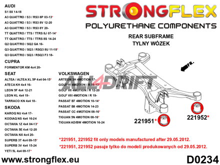 226240A: Full suspension polyurethane bush kit SPORT