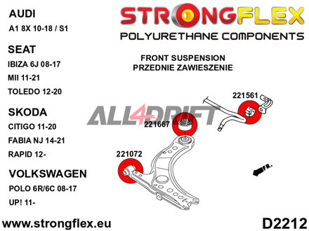 226240A: Full suspension polyurethane bush kit SPORT