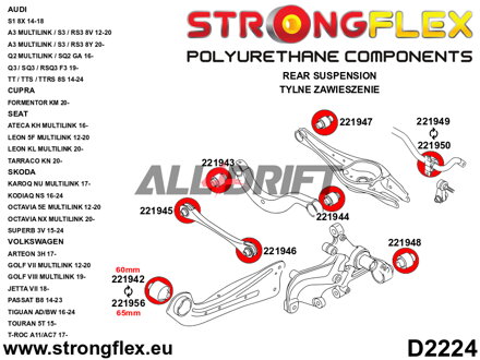 226240A: Full suspension polyurethane bush kit SPORT