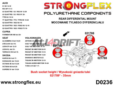 021788B: Rear differential – rear bush - Audi 8P S3