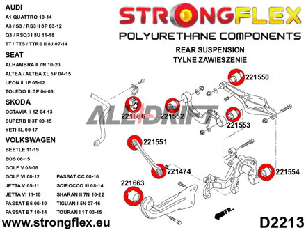 226241A: Full suspension polyurethane bush kit SPORT