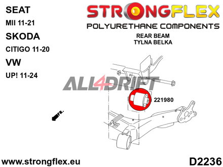 221980A: Rear beam bush SPORT