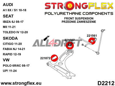 226160A: Front suspension bush kit SPORT