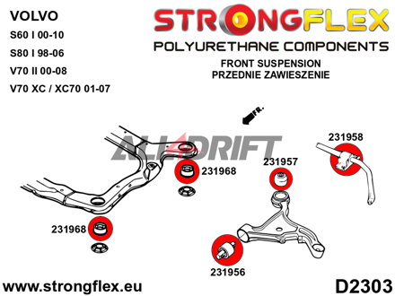 236206B: Front subframe bush kit