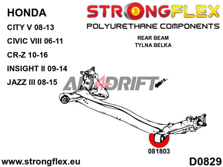 086246A: Front suspension and ream beam bush kit SPORT