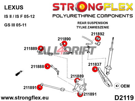 211837B: Rear track control arm Inner bush
