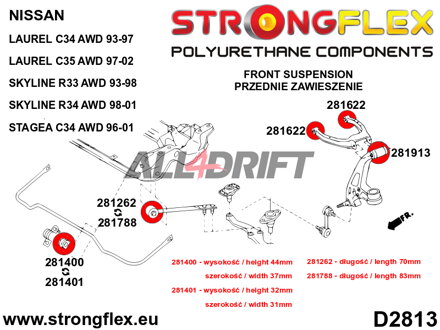 286212B: Front suspension bush kit