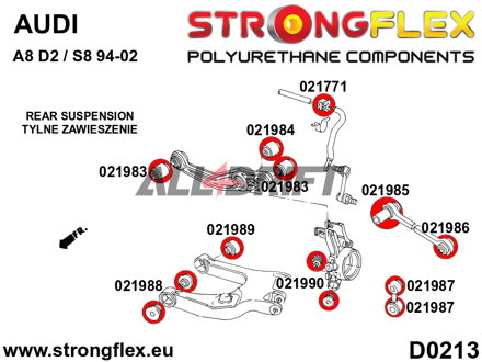 026246A: Rear suspension bush kit SPORT