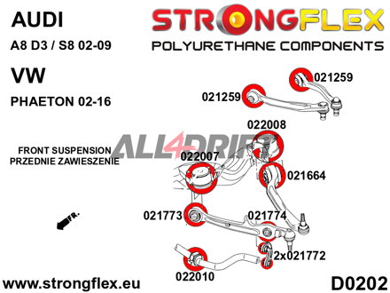 026247B: Full suspension polyurethane bush kit