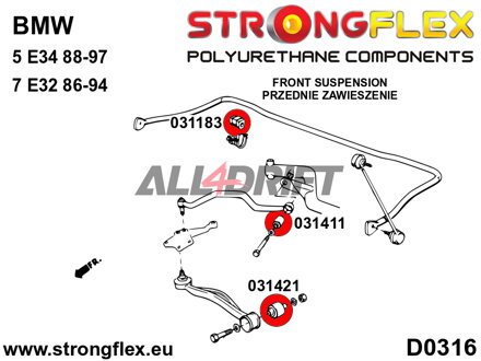 031411B: Front wishbone bush - rear