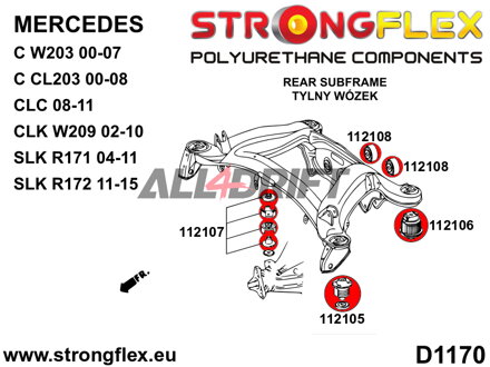 116307B: Full suspension polyurethane bush kit