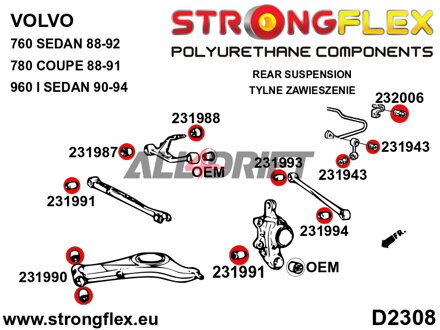 231990A: Silentblok zadního vlečného ramene SPORT - Volvo 760 (multilink)