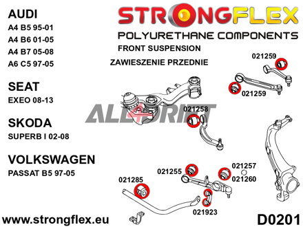 026218A Sada silentbloků zavěšení SPORT Audi
