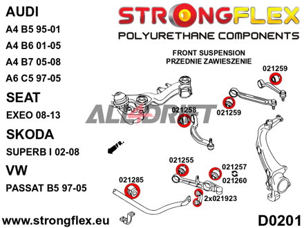 021285A Silentblok předního stabilizátoru SPORT Audi / Lamborghini / Porsche / Seat / Škoda / VW