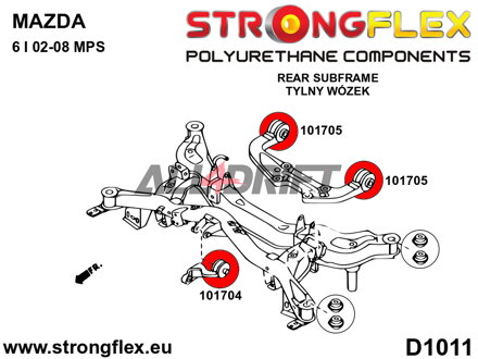 101705A Zadní silentblok zadního diferenciálu SPORT - Mazda GG1 (05-08) MPS / Mazdaspeed