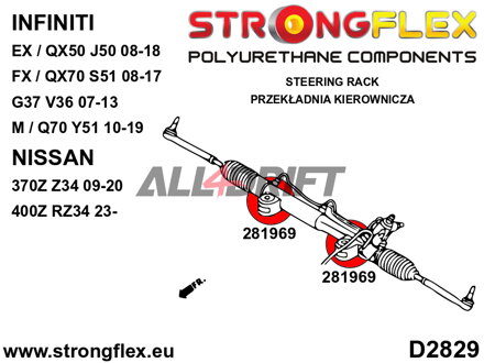286200B Kompletní sada silentbloků náprav Infiniti / Nissan