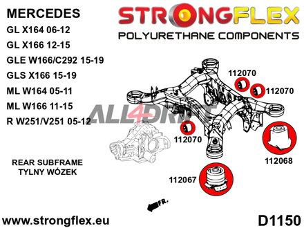 112070B Silentblok zadního diferenciálu – zadní - Mercedes Klasa R (05-12) W251/V251