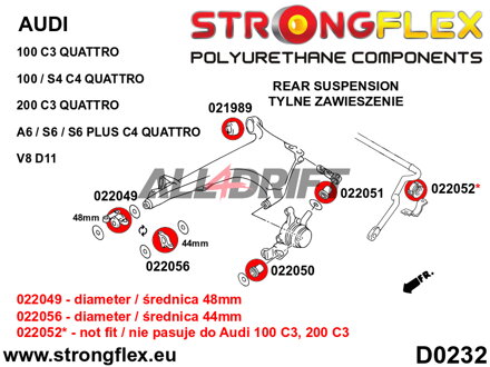 022051A Zadní silentblok zadního náboje SPORT Audi