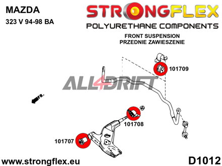 101709B Silentblok předního stabilizátoru - Mazda 323F / Lantis / Astina (94-98) BA
