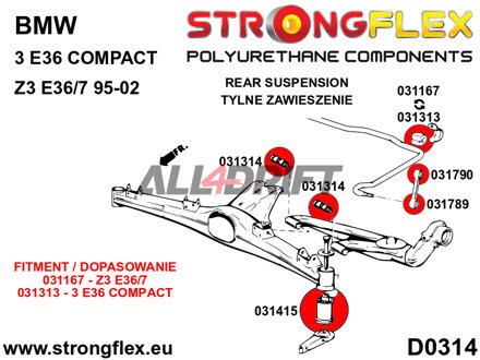 031167A Silentblok stabilizátoru přední / zadní SPORT BMW