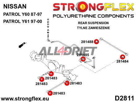 281483A Silentblok horního / spodního vlečného ramene SPORT - Nissan IV (87-97) Y60