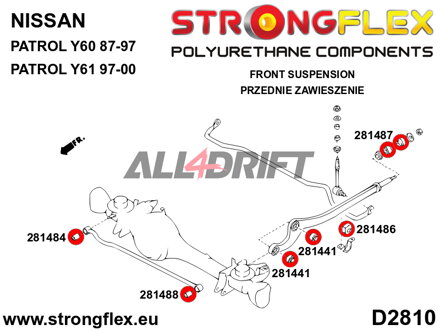 281484A Silentblok Panhard tyče u diferenciálu 26mm SPORT - Nissan IV (87-97) Y60