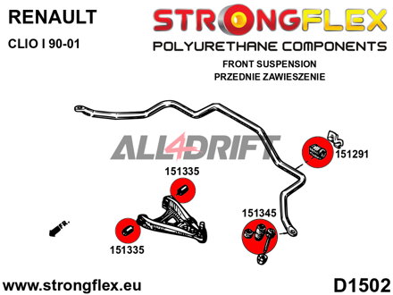 151335B Silentblok předního spodního ramene - Renault I (90-01)