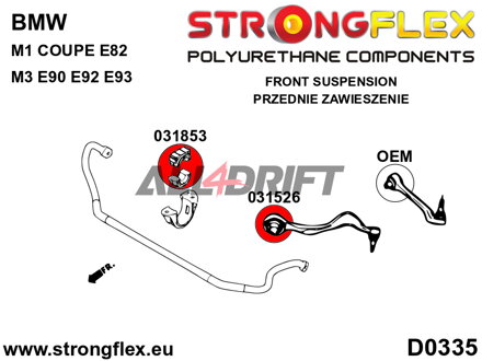 036230A Kompletní sada silentbloků náprav SPORT BMW E82 / E9x