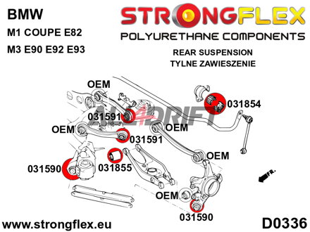 036230A Kompletní sada silentbloků náprav SPORT BMW E82 / E9x