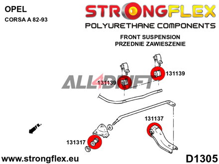 131139B Silentblok reakční tyče 18-24mm Opel Combo / Corsa / Tigra
