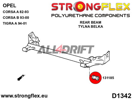 131185A Zadní silentblok nápravnice 44mm SPORT Opel Corsa / Tigra