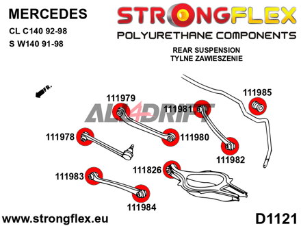 111826A Silentblok zadního příčného ramene - vnitřní 51mm SPORT - Mercedes W209 (02-10)