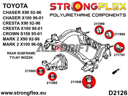 211849B: Rear subframe - front bush - Toyota V (92-96) X90